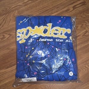 Marina blue sp5der hoodie